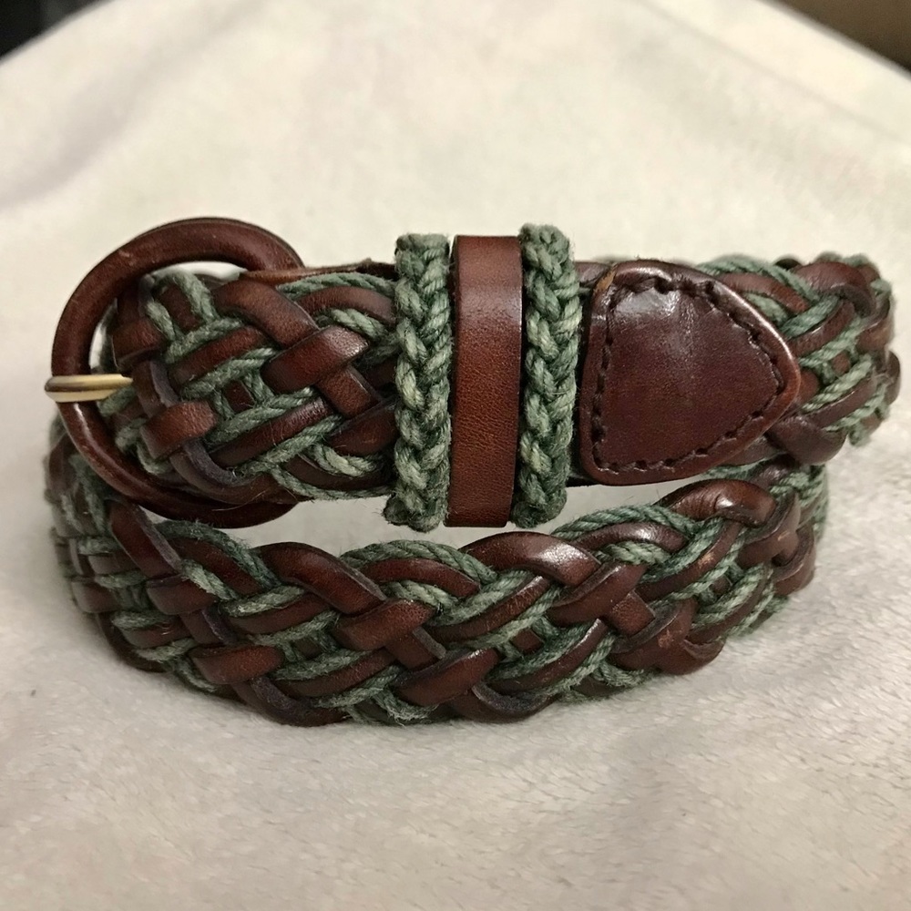 Talbots Leather & Cord Braided Belt